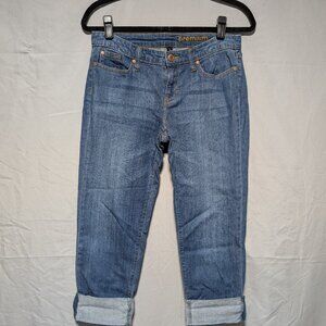 GAP Premium Medium Wash Straight Cropped‎ Jeans Rolled Cuffs Cotton Women's 4